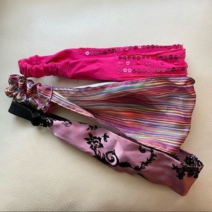Set of 3 Colorful Headbands; Elastic Headbands